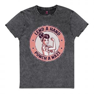 Punch a Nazi washed look T